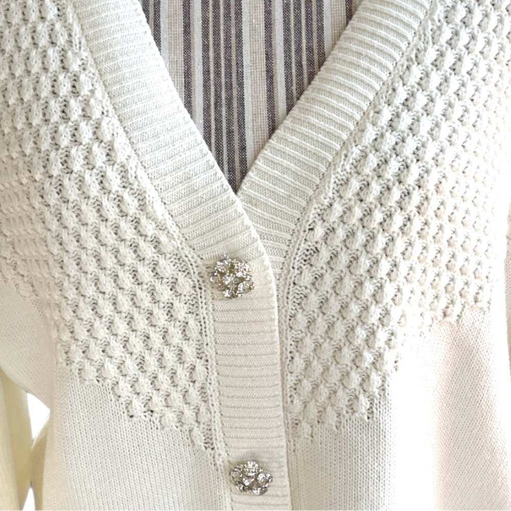 charter Club sweater, size PXL, slightly cropped, mixed textures, soft, cozy - Picture 2 of 8